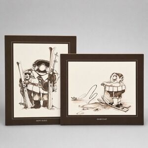 Gary Patterson Art Prints 1975 Set of 2 Snow People Shore Start 1975 NOS 16x20